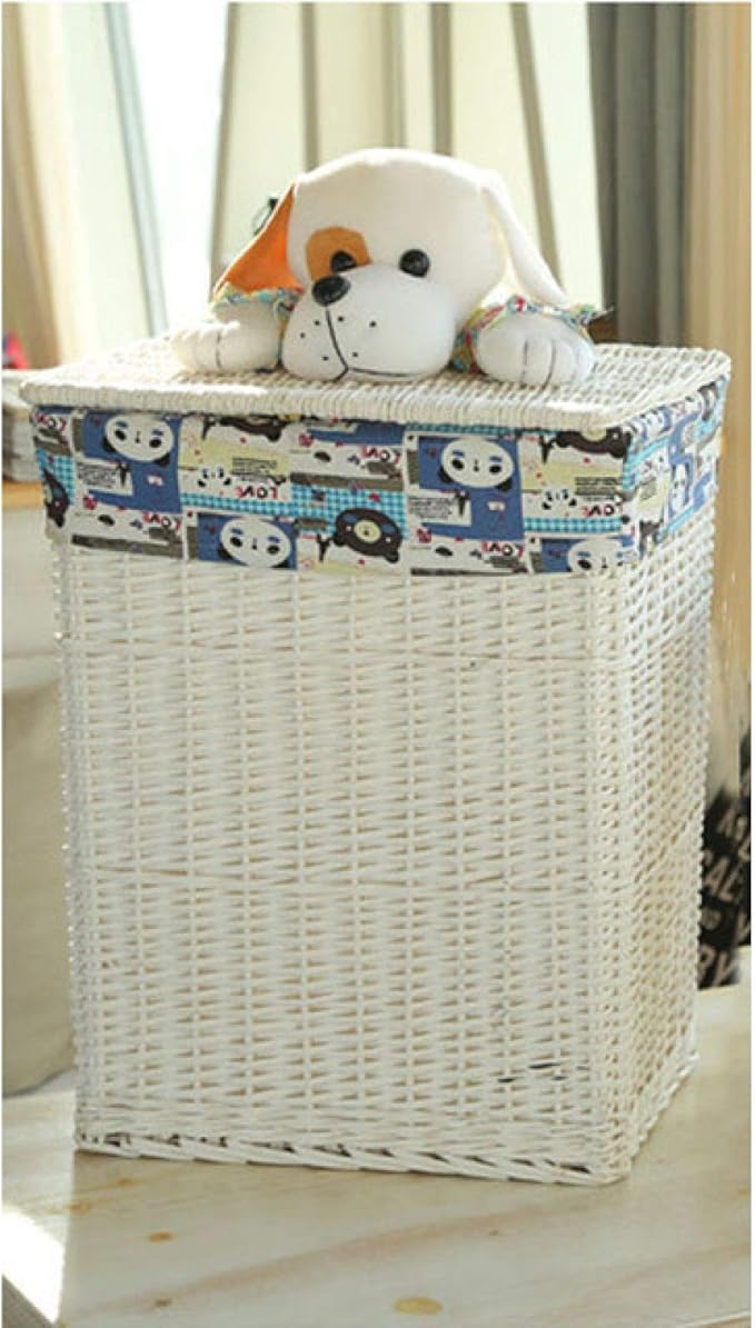 GXFCQKDSZX Wäschekorb 2Stk. Dekorative Weidenkörbe mit Deckel Großer