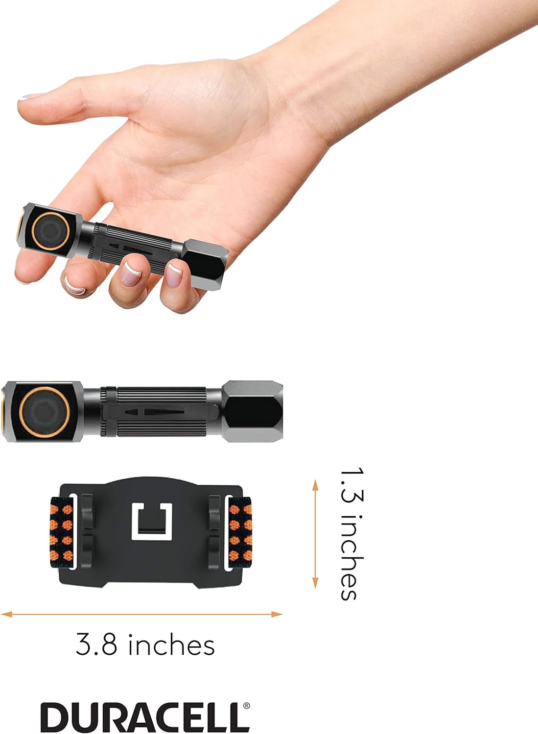 Duracell 150 Lumen EDC Right-Angle Flashlight and Headlamp for Everyday Use - Comfortable and Ultra-Strong Design with 1-AA Battery Included. Great for In-Door & Out-Door Use - - 