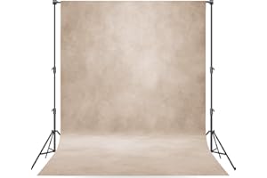 Haboke Abstract Professional Photography Backdrop for Portrait Photo Props Booth Background Photoshoot Studio with Polyester Fabric Roller Pocket on Top (8x10ft,Light Beige,No Stand)