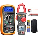Multimeter with Clamp Meter,4000 Count Amp Meter &amp; 2000 Count Multi Tester | Voltmeter Measure AC DC Voltage,Current,Resistance,Capacitance,NCV,Diode, Backlight LCD for Household Automotive Battery Test