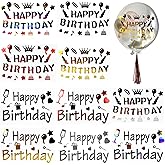 Happy Birthday Balloon Stickers Mixed Color Bobo Balloon Stickers 10 PCS DIY Letter Decals Glass Paster Large Gift Box Celebration Party Supplies Decoration