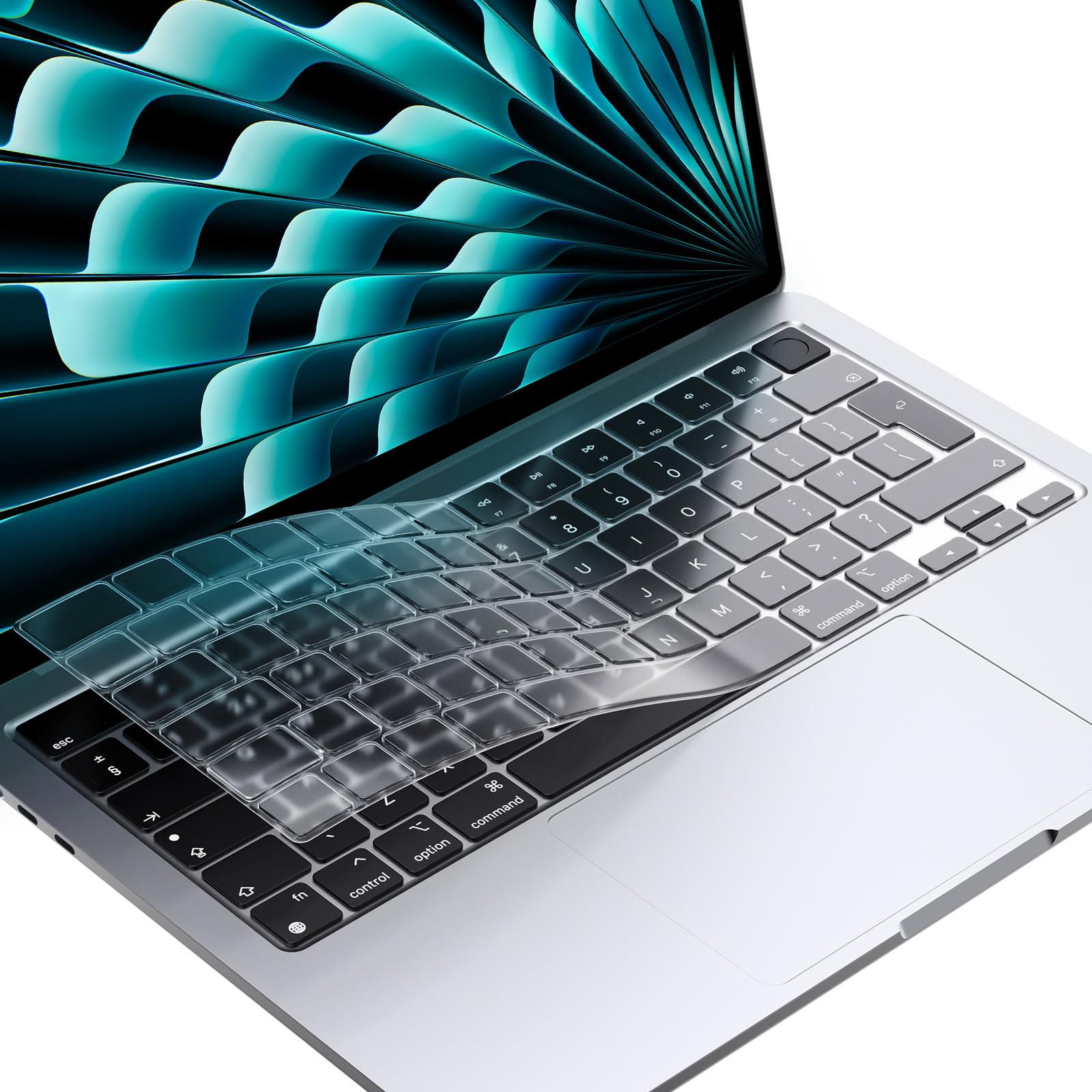 EooCoo Keyboard Cover Compatible with 2025 2024 2022 MacBook Air 13.6 Inch M4 M3 M2, 2025 2024 2023 Air 15 M4 M3 M2, 2024 2023 2021 MacBook Pro 14/16 Inch Pro/Max M4 M4 M2 3 M2 M1, EU Layout, TPU