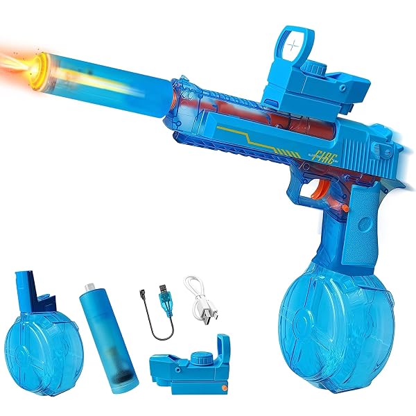 TCXOMINO SUPER ELECTRIC WATER GUN, POWERFUL 425CC HIGH CAPACITY AUTOMATIC SQUIRT GUNS UP TO 32 FT RANGE FOR SWIMMING POOL PARTY BEACH OUTDOOR ACTIVITY
