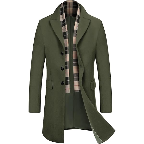 Amazon.com: Winter Men Wool Blends Coats Slim Fit Thick Woolen