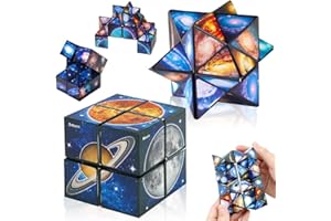 RovzuKct Magic Cube 2 in 1 Star Cube Magic Cube Set Star Sky Planet Infinity Cube Set 3D Starry Magic Puzzle Cube for 2 Happy Kids and Mum Fun Your Life