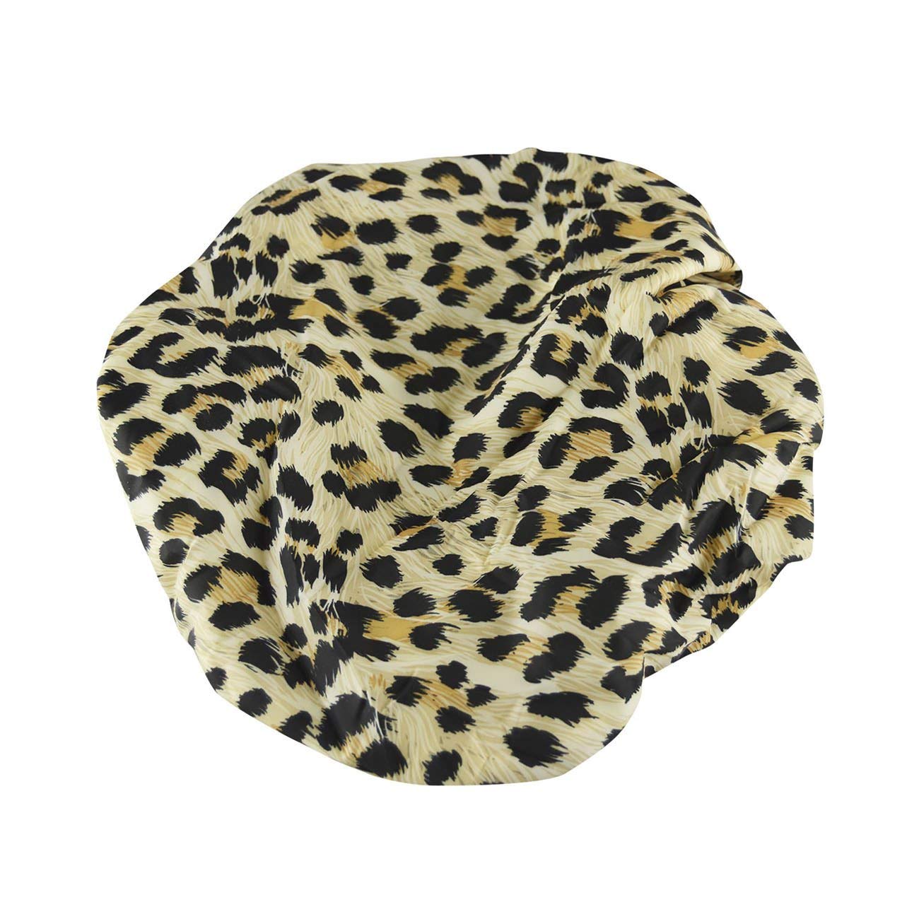 Betty Dain Socialite Collection Terry Lined Shower Cap, Waterproof Nylon Exterior, Reversible Design for Shower or Sleeping Cap, Oversized for All Hair Lengths, Elasticized Hem, Safari Spots : Beauty
