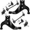 Detroit Axle - 8pc Front End Kit for 96-04 Nissan Pathfinder, 97-03 Infiniti QX4, Lower Control Arms Outer Tie Rod Ends Sway Bars Ball Joints 1996 1997 1998 1999 2000 2001 2002 2003 2004 Replacement