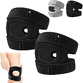 2Pcs Knee Brace, Patellar Pad Realign Knee Joint While You Move, Adjustable Tendon Support Sleeve Braces for Meniscus, Orthopedic, Knee Support for Athletes (Black, Large)
