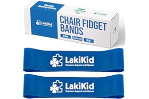 Fidget Bands for Classroom Chairs: LakiKid Flexible Seating Classroom Furniture - Perfect Chair Bands for Kids with Fidgety Feet, Alternative Seating for Students (Blue 2-Pack)