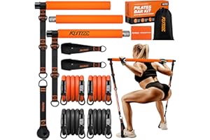 KUTIZE Pilates Bar Kit with Resistance Bands, Pilates Equipment, Multifunctional Pilates Bar for Women & Men, Pilates kit for Hip, Back, Arm, Full-Body Workouts, Home Gym Strength Training Equipment
