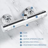 Jetcloud Round Thermostatic Shower Bar Mixer Valve Chrome Twin Outlet TOP 3/4 view 6