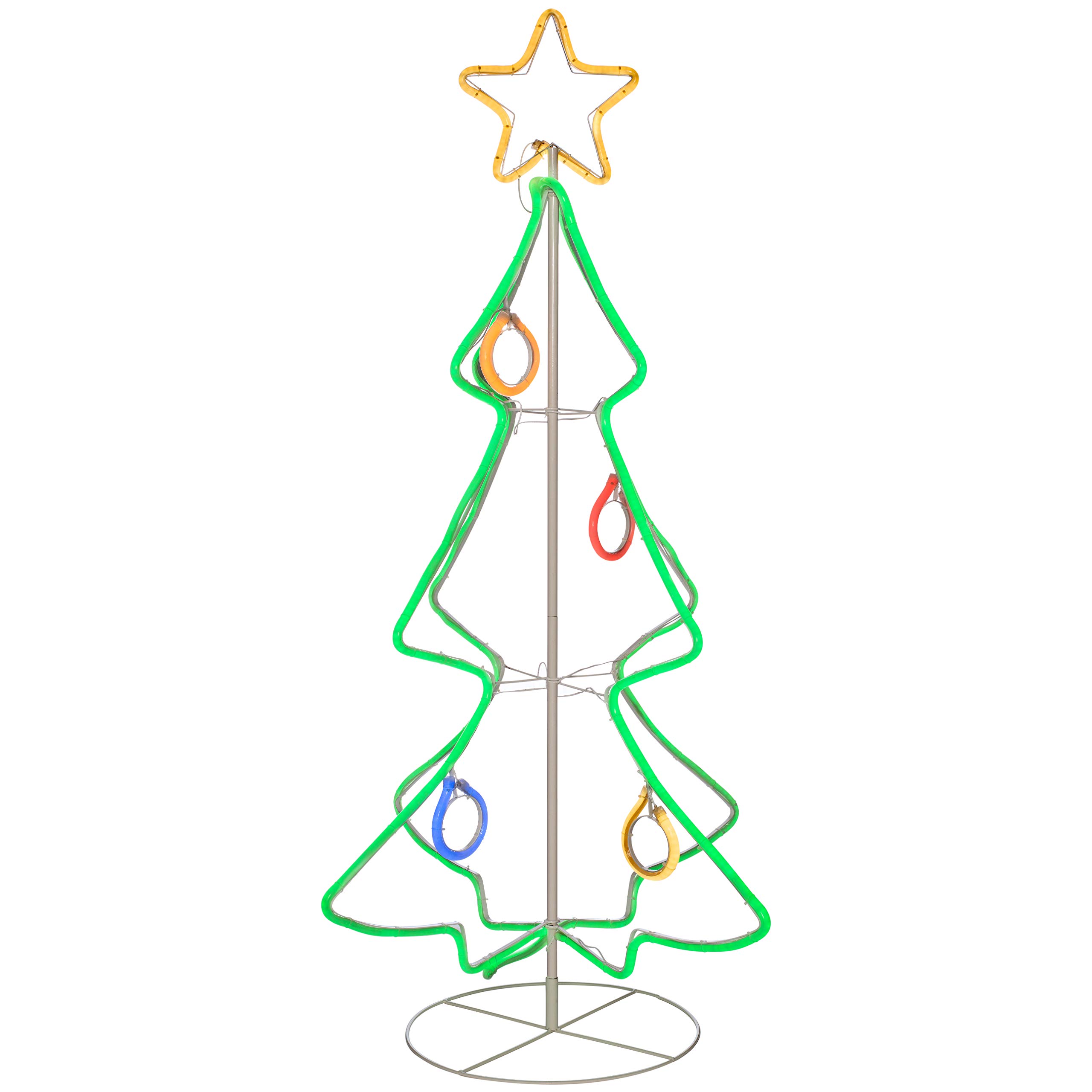 WeRChristmas 3D Christmas Tree Neon Rope Light Silhouette, Multi-Colour