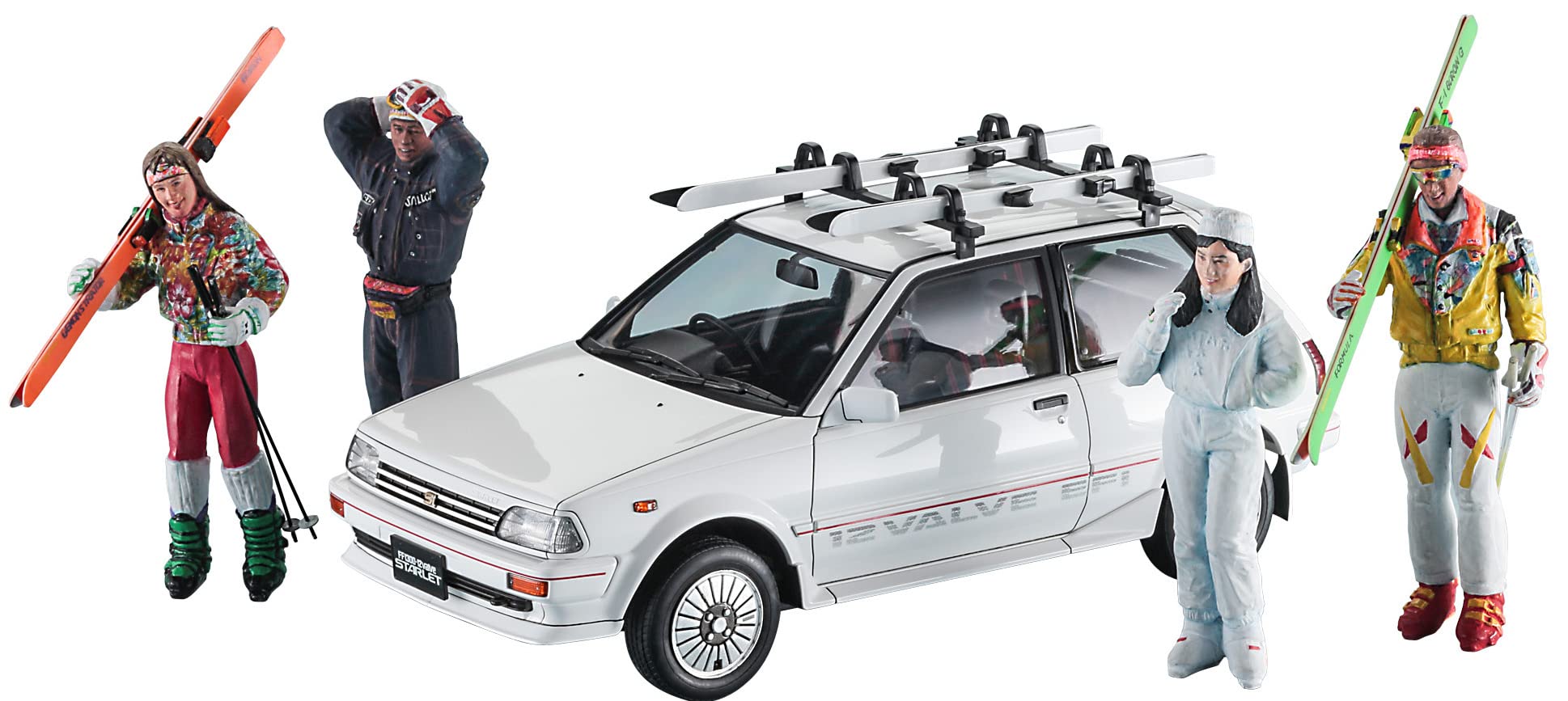 ハセガワ Hasegawa 20610 1/24 Toyota Starlet EP71 SI, 3-Doors, Ski Version Model Kit, Multicoloured