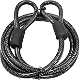 Lumintrail 12mm (1/2 inch) Heavy-Duty Security Cable, Vinyl Coated Braided Steel with Sealed Looped Ends (4', 7', 10', 15' or 30') (4-FT)