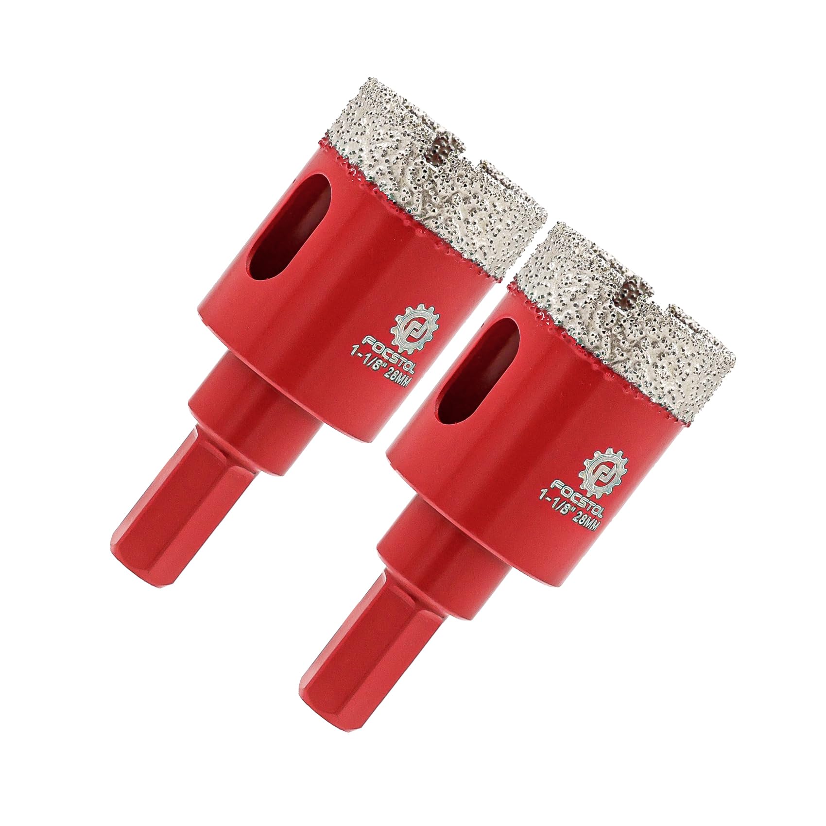 Diamond Core Drill Bit 28mm - FOCSTOL 2pcs Diamond Hole Saw with Hex Shank for Porcelain Tile Ceramic Granite Marble