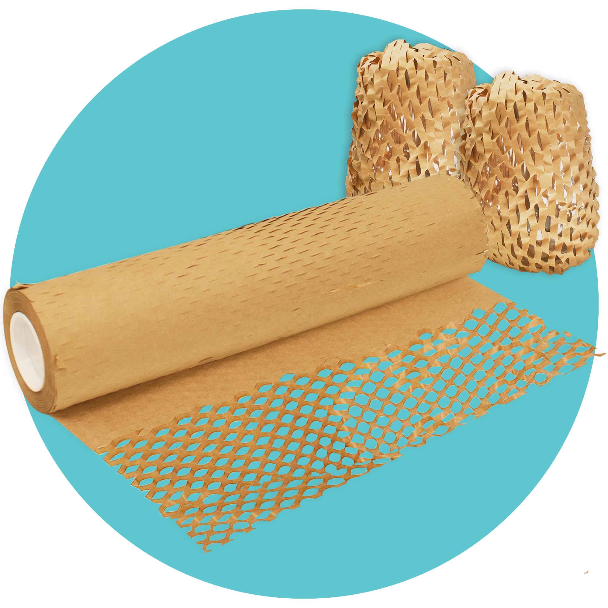 Triplast Brown ECO Honeycomb Wrapping Paper (1 Roll, 38cm x 30m) - Plastic-Free Bubble Wrap Alternative - Brown Packing Paper for Moving House - Hive Cushioning Wrap for Gifts & Fragile Items