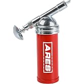 ARES 53010 &ndash; 3-Ounce Push-Type Mini Grease Gun - Needle Nozzle Easily Greases Small Fittings &ndash; One-Handed Operation - 3000 PSI Working Pressure