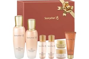 Sooryehan Bon Extra Moisture Korean Skin Care Gift Set (13.01 Fl Oz) - Luxury Premium High-end by LG Beauty. Hydrating Toner, Emulsion Lotion, Cleansing Foam, Eye Cream.