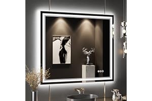 ISTRIPMF 40x36 Inch LED Bathroom Mirror with Lights,Backlit and Front Lighted Bathroom Vanity Mirrors for Wall,Anti-Fog Dimmable Memory Shatterproof LED Vantiy Mirror