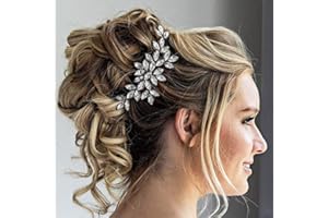 Unicra Bride Crystal Wedding Hair Comb Silver Bridal Side Comb Rhinestone Hair Accessorie for Women and Girls (A-Silver)