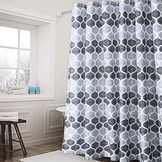 Grey Black Guy Shower Curtain Faux Silk Masculine Bathtub Curtain Shades Grey