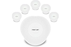 PESTJET Ultrasonic Pest Repeller Plug in - with Nightlight - 6 Pack –Outdoor/Indoor Electronic Pest Repellent - Get Rid of Rat Bat Mouse Squirrel Bug Bee Ant Spider Wasp Cockroach Fly Mosquito Rodent Roach