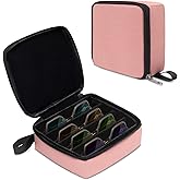 Bukere Travel Sunglasses Organizer Case, Adjustable Slot For Multiple Pairs, Portable Eyeglasses Storage Box for Men Women