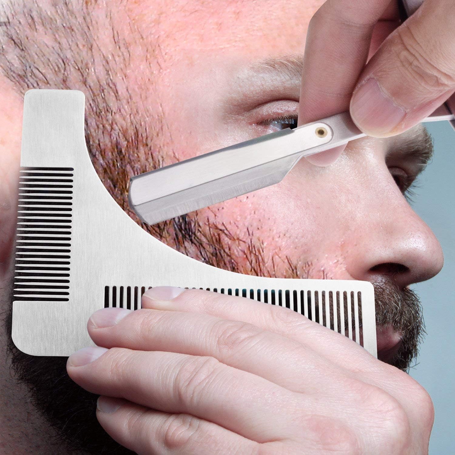 beard grooming kit with straight razor