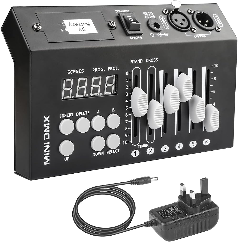Wecan DMX Controller 9V Battery 54 Channel Mini Portable DJ Lighting