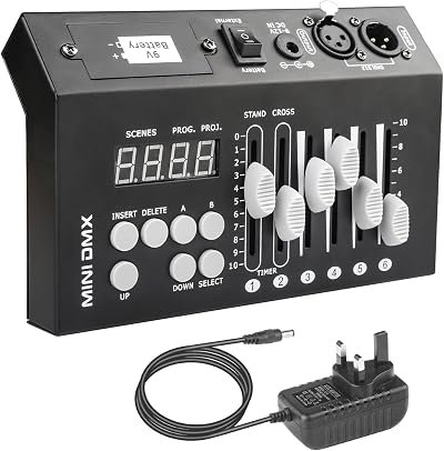 Wecan DMX Controller 9V Battery 54 Channel Mini Portable DJ Lighting