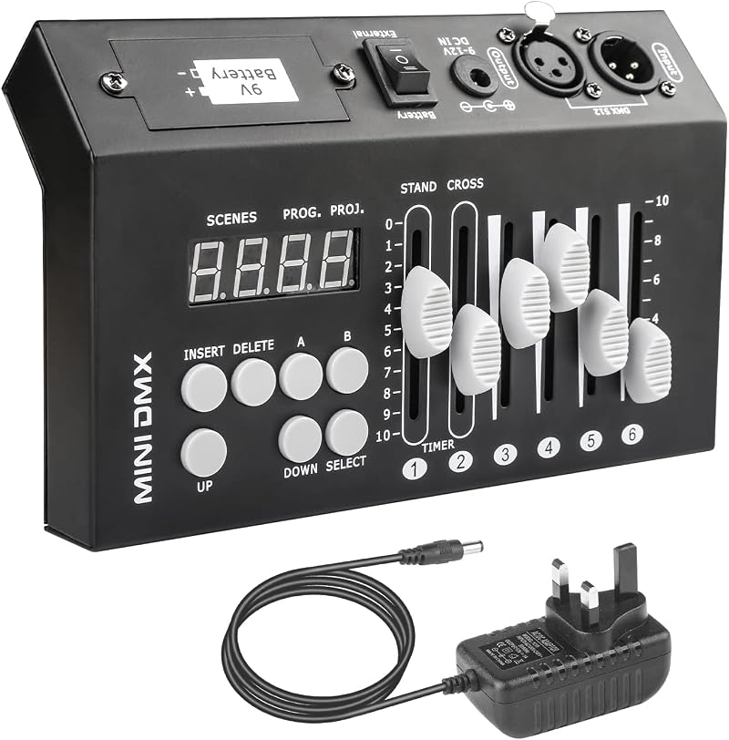Wecan DMX Controller 9V Battery 54 Channel Mini Portable DJ Lighting