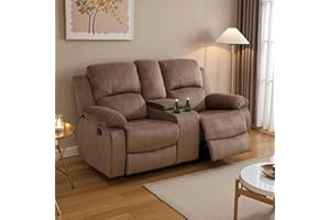 Caberryne Recliner Sofa Sets, Loveseat for Living Room Furniture Set, Corduroy Reclining Couch, Wall Hugger Double House/Office/Theater Seating(Loveseat Recliner), Brown