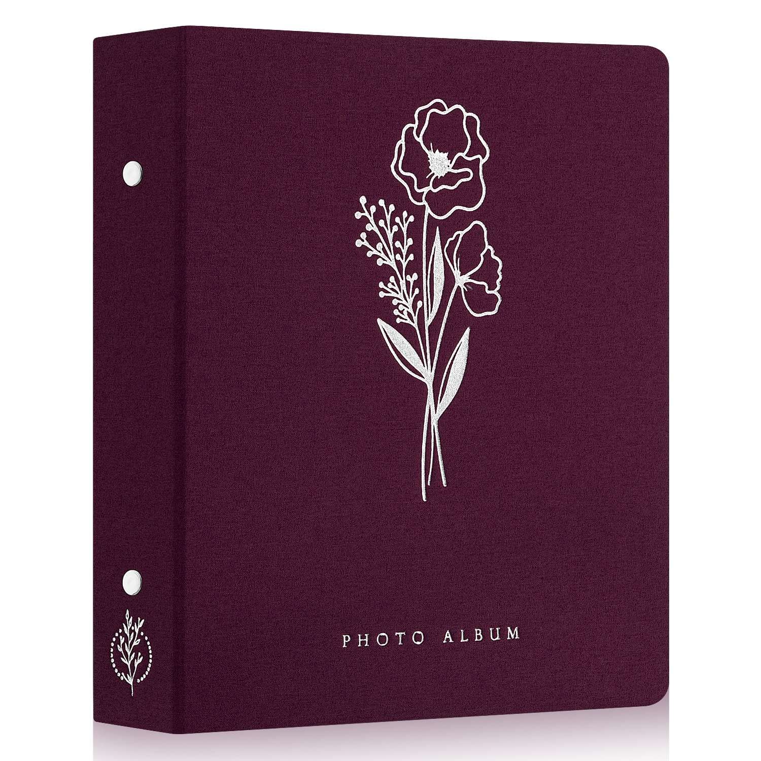 Lanpn Photo Album 6x4 Slip in, Linen 400 Pockets Photo Albums Holds Portrait Only 10x15cm Picture Purple