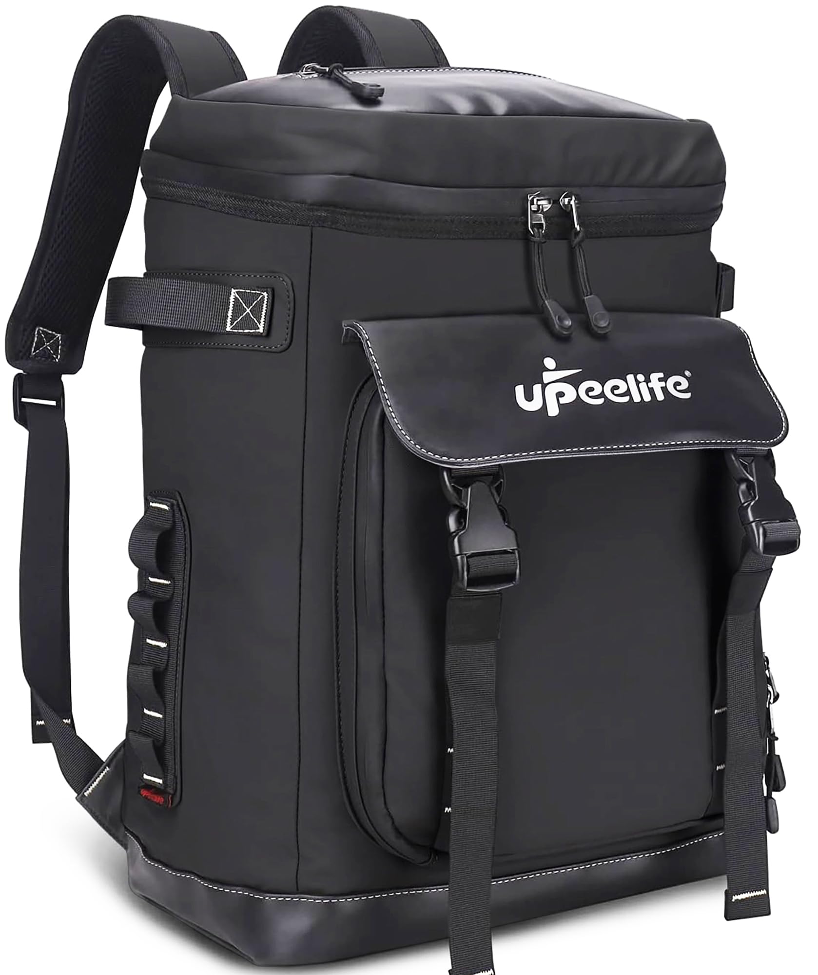 Upeelife 30L Cooler Backpack, 42 Cans Large Insulated Cool Bag Rucksack, Leakproof Waterproof Picnic Backpack, Black
