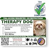 Just 4 Paws Custom Therapy Dog ID Card with QR Code and Security Seal | Registration to Service Dogs Registry Plus ID Holder & Free Digital ID - Portrait Style