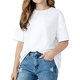 PATPAT Girls Oversized T Shirts 6-16 Years Crew Neck Short Sleeve Loose Fit Baggy Tops Summer Casual Basic Tees