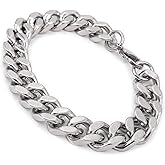 Steelmeup Stainless Steel Simple Curb Cuban Link Chain Bracelet For Men 6mm 8mm 10mm 12mm 7inch 8inch 9inch