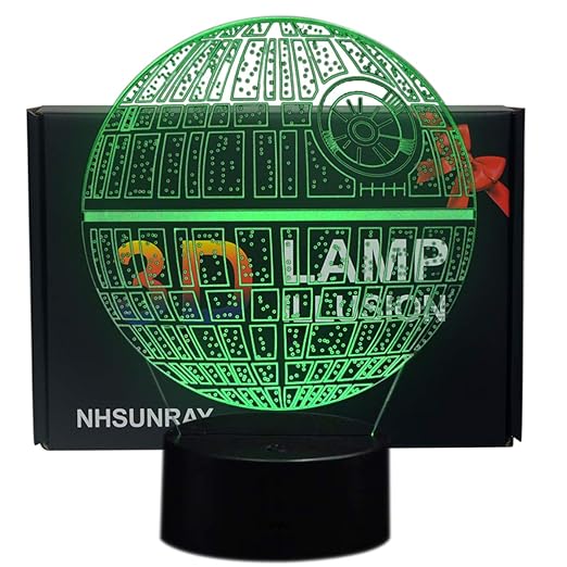 Star Wars Death Star 3d Led Acrylic Night Light 7color Touch Table Desk Art Lamp