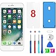 QTlier for iPhone 8 Screen Replacement, LCD Display Touch Screen Digitizer Assembly with Repair Tools+Adhesive Strips+Screen Protector for A1863, A1905, A1906 (White, 4.7 Inch)