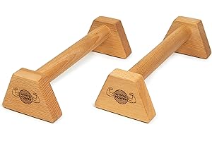 WOODPOWER® - PowerBars, Wooden Parallettes Push Up Bars, Joint-Friendly Beech Wood Calisthenics Equipment for Home, Durable Handstand Trainer Push Up Handles for Floors