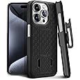 MOTIVE for iPhone 15 Pro Case with Belt Clip, Shell Holster Combo for Apple iPhone 15 Pro Holster, Slim Rugged Case, Drop Shockproof Protective Cover & Kickstand, 6.1 inch | Black