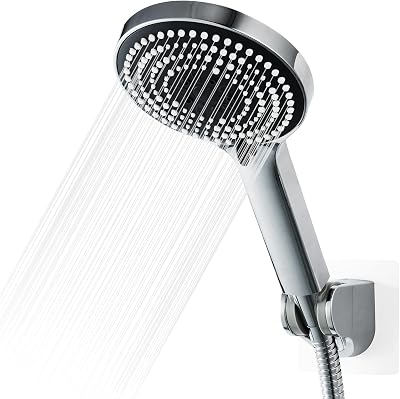 OFFO Shower Head and Hose Set 6 Modes Large 130mm Diameter Chrome