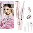 Eyebrow Trimmer & Facial Hair Removal for Women, 2 in 1 Eyebrow Razor and Hair Remover, Rechargeable Painless Eyebrow Lips Bo