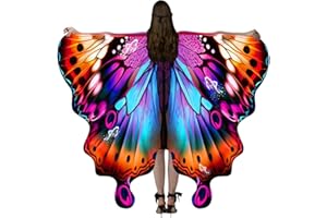 Butterfly Wings Adult - Dress Up Cape, Halloween Costume, Cosplay Accessory | Colorful Party Wings, Stage Performance Cape,