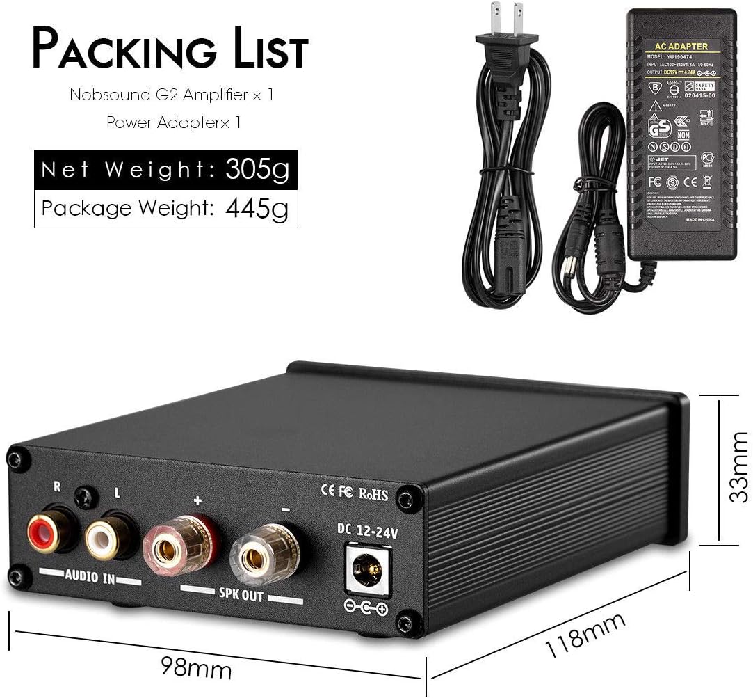 Nobsound G2 100 Watt Subwoofer & Mono Amplifier, Home Sub Bass Power Amplifier, Full Frequency Amplifier - Image 5