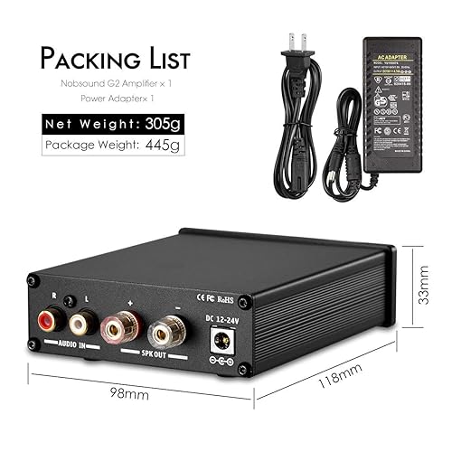 Nobsound G2 Subwoofer Power Amplifier Mini Mono SUB Amp 100W PBTL BTL  Bridge Home Theater