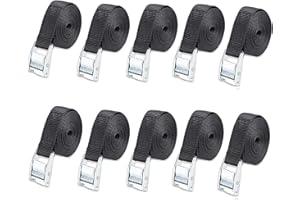 YQkangzhu 10 Pcs Lashing Straps, 1M Ratchet Tie Down Straps with Buckle, Heavy Duty Tensioning Belts, Adjustable Nylon Cargo 