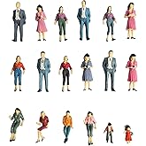 20pcs 1:25 Scale DIY Painted Figures - Tiny Mixed Model People With Different Poses for Train, Park, Street Scenes - Colorful