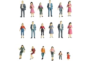 20pcs 1:25 Scale DIY Painted Figures - Tiny Mixed Model People With Different Poses for Train, Park, Street Scenes - Colorful