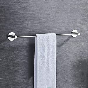 LZDP Acero Inoxidable 304 Sin Taladro Toallero Adhesivo 30cm Varilla única Barra De Toallas Baño Acabado Pulido Toallero Barra 60cm Montado En La ...
